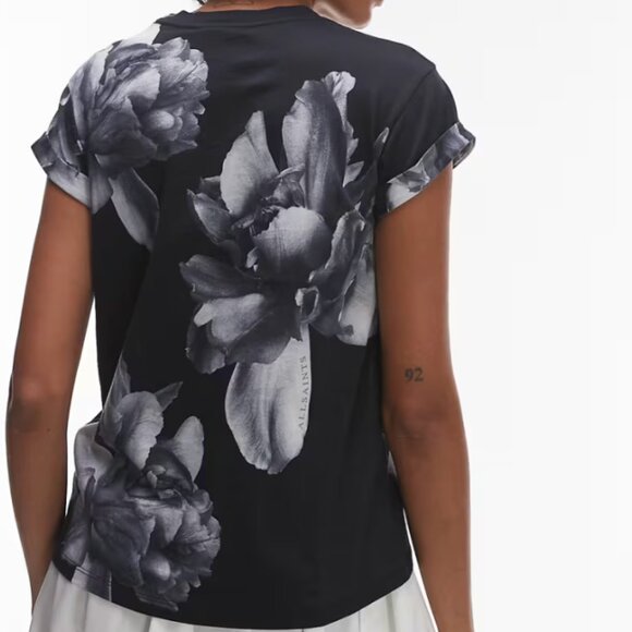 NWT AllSaints Anna Floral Print Crew Neck Short Sleeve T-Shirt XS - Picture 3 of 13